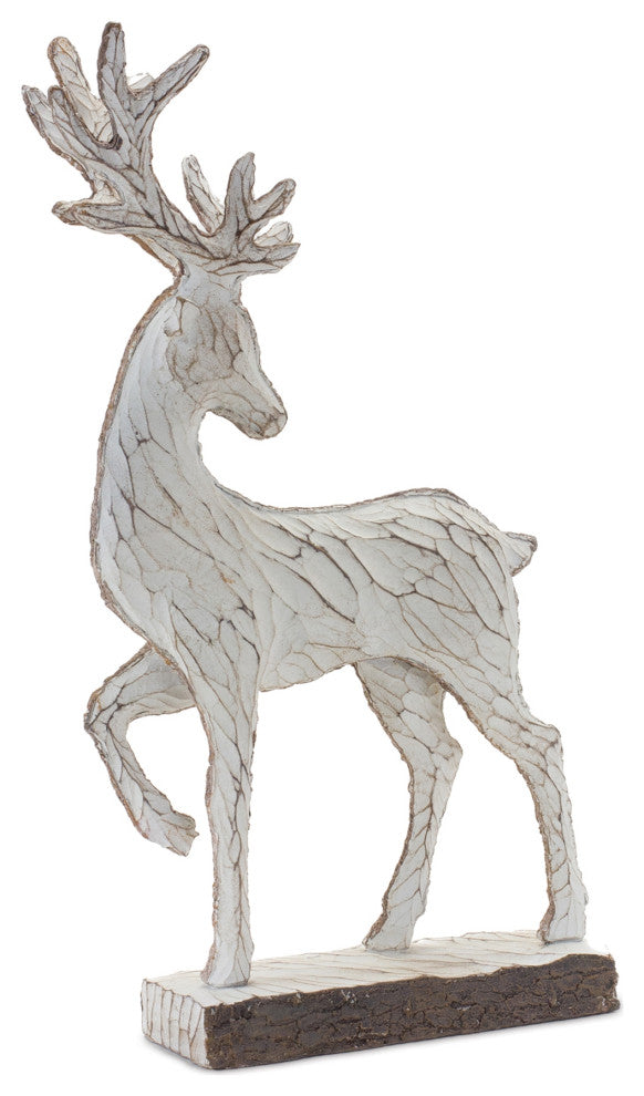 Carved Deer Decor, 2-Piece Set