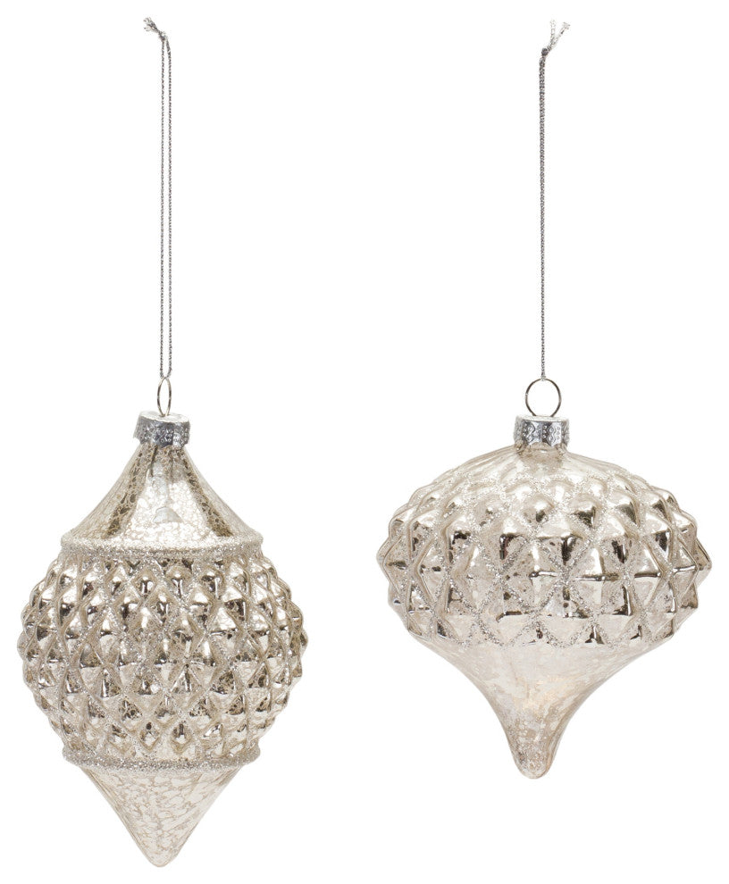 Harlequin Mercury Glass Ornament, 6-Piece Set