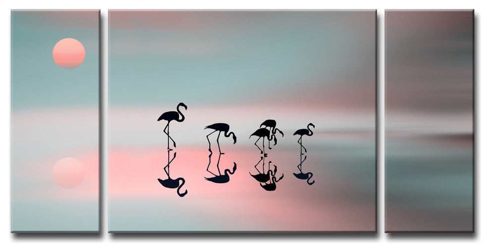 Ready2HangArt 'Family Flamingos' 3-Piece Canvas Wall Decor Set
