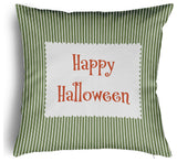 Happy Halloween Ticking Accent Pillow With Removable Insert, Scallion, 18"x18"