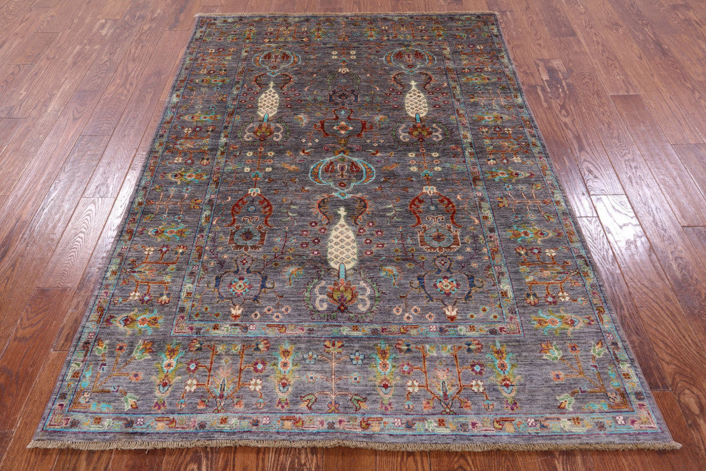 5' 0" X 7' 0" Persian Tabriz Hand Knotted Rug - Q12368
