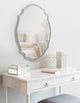 Leanna Scalloped Oval Wall Mirror, Silver, 18x24