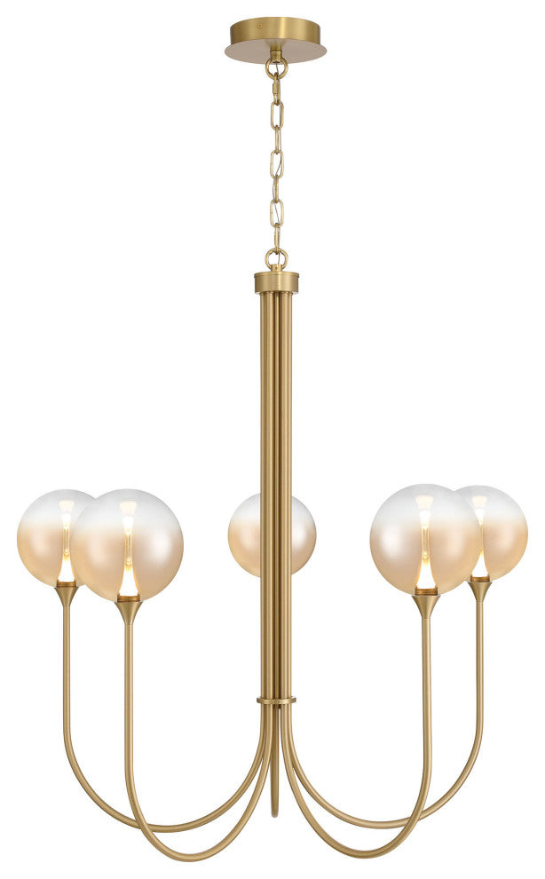 Iissa 5L 34" Gold Amber Chandelier