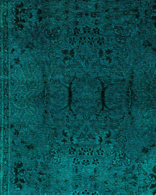 Contemporary Overdyed Wool Hand Knotted Blue Runner 2'6"x9'6"
