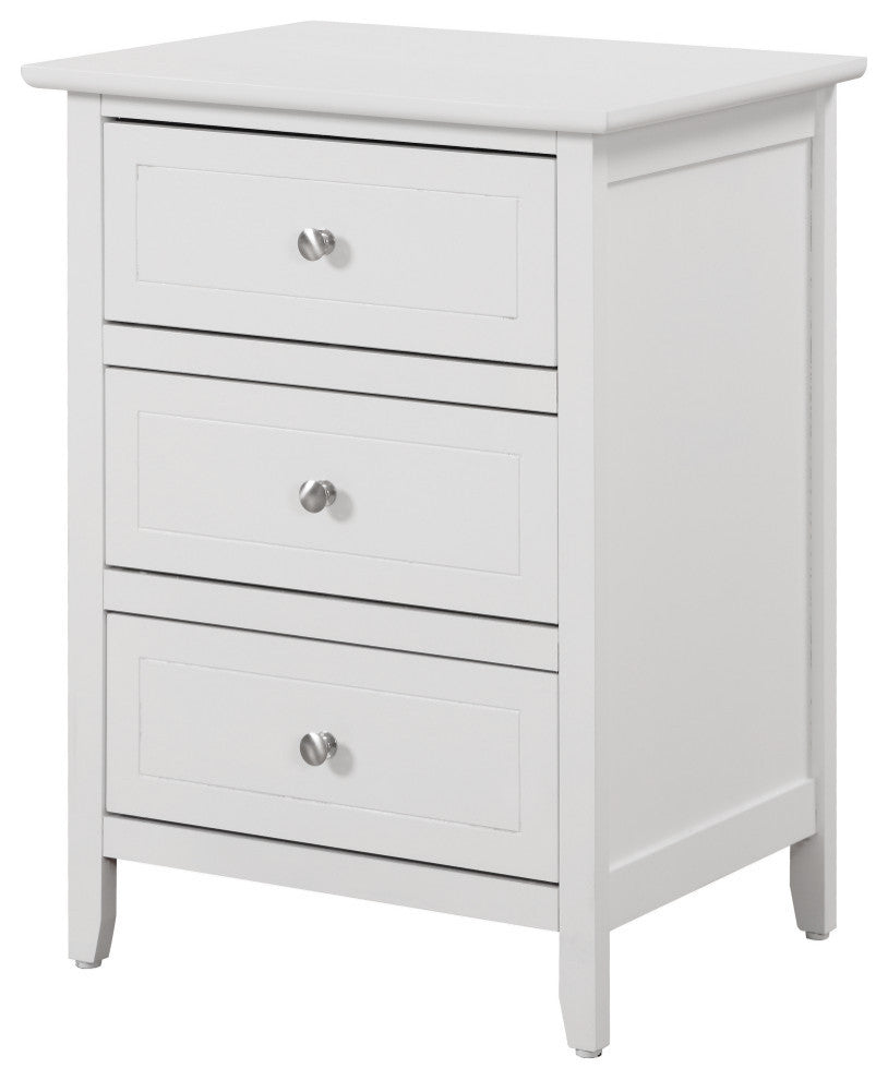 Daniel 3-Drawer Nightstand (25 in. H x 19 in. W x 15 in. D), White