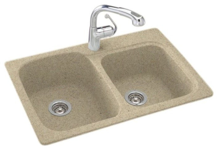 Swan 33x22x9 Solid Surface Kitchen Sink, 1-Hole, Prairie