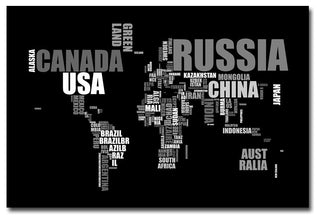 'World Text Map' Canvas Art by Michael Tompsett