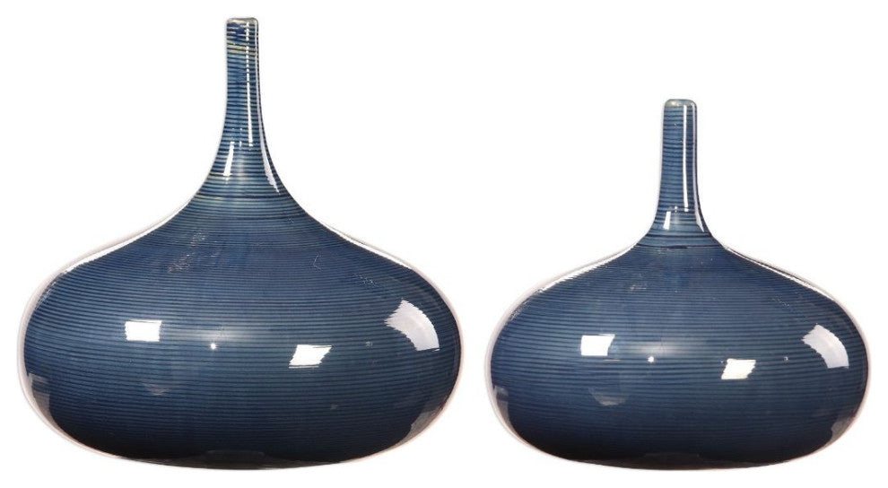Uttermost Zayan Blue Vases, Set of 2