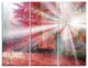 "Mystical Light in Red Fall Forest" Photo Metal Wall Art, 3 Panels, 36"x28"