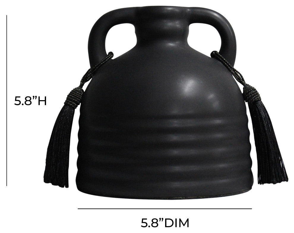 Adonis Ceramic Vase, Black