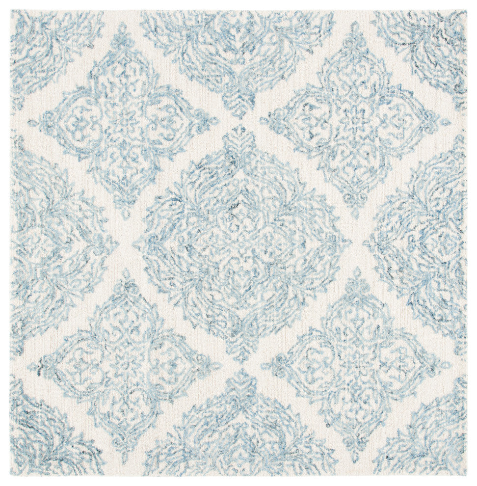 Safavieh Couture Abstract Collection, ABT346 Rug, Ivory/Blue, 4' Square