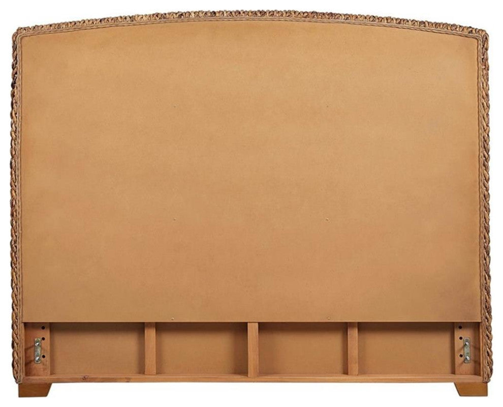 Bowery Hill King Size Panel Bed in Wood in Brown - Easy Assembly