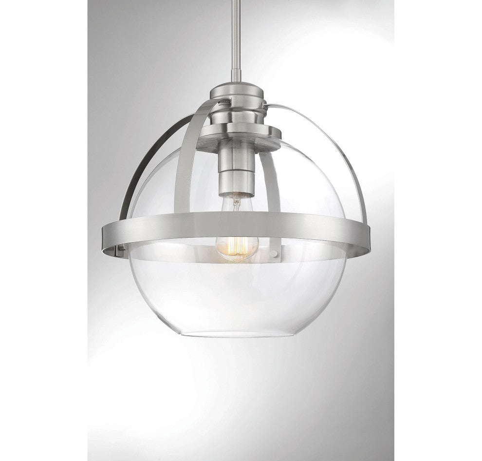 Pendleton 1-Light Pendant, Satin Nickel