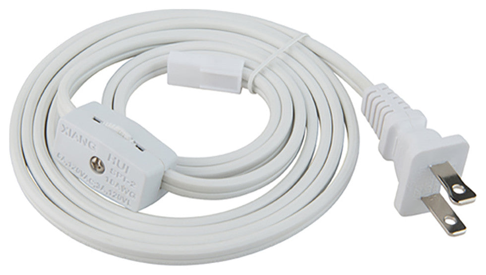 6' Power Cord With Roll Switch for Line Voltage Puck Light, Black