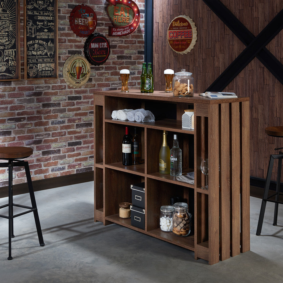 Vessa Contemporary Chalkboard Server Buffet, Distressed Walnut