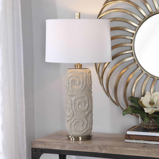 Uttermost 26379-1 Zade 34" Tall Column Table Lamp - Warm Gray