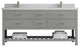 Parker 72 Double Sink Bath Vanity in Elephant Skin Gray  2" Carrara Quartz