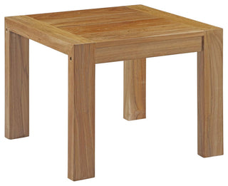 Bayport 3 Piece Outdoor Patio Teak Set EEI-3112-NAT-WHI-SET