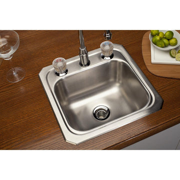 Elkay BCR15 Celebrity 15" Single Basin Drop In Stainless Steel - 3 Faucet Holes