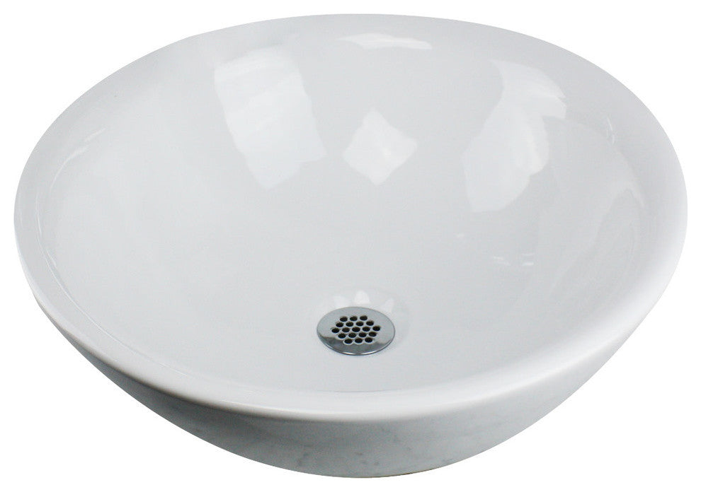 Nantucket Sinks NSV218 Brant Point 16" Round White Ceramic Vessel Sink