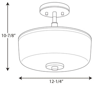Progress Lighting 2-100W Medium Semi-Flush, Antique Bronze