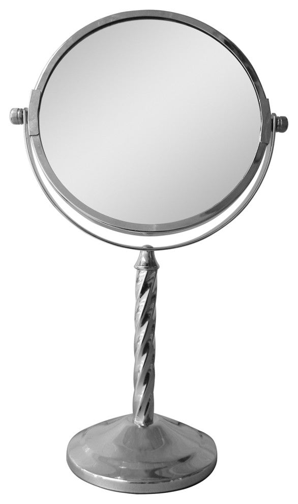 Standing Mirror 6" dia 1X / 5X metal, Chrome