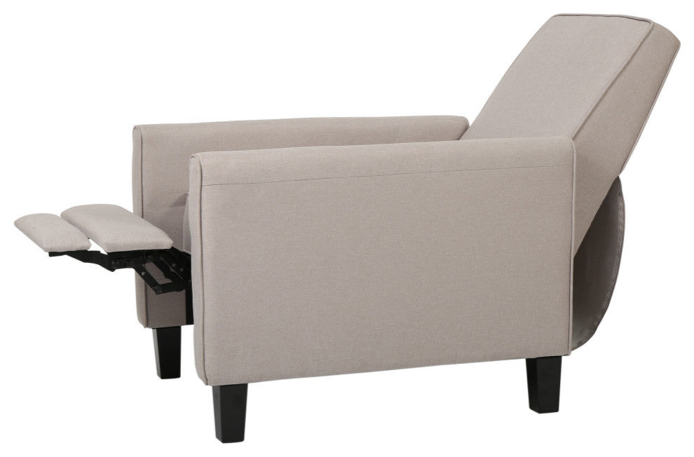 Susan Fabric Recliner, Set of 2, Wheat and Dark Brown