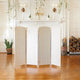 4 ft. Short Diamond Weave Fiber Room Divider White 4 Panel