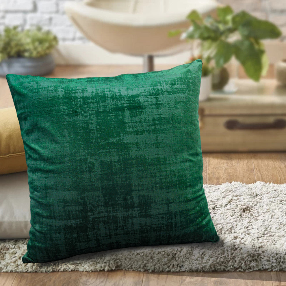 Serenta Textured Velvet Pillow Shell, Set of 4, Eden