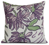 16x16", Iona, Floral Print Pillow, Purple