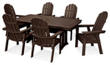 Polywood Vineyard Adirondack 7-Piece Nautical Trestle Dining Set, Mahogany