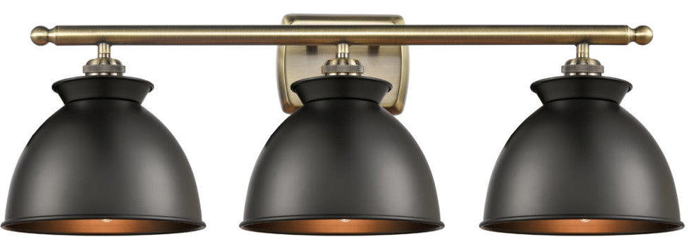 Innovations Lighting 516-3W-AB-M14-BK-LED Adirondack 3 Light Bath Vanity Light