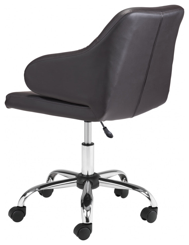 Espresso Mid Century Mod Faux Leather Office Chair