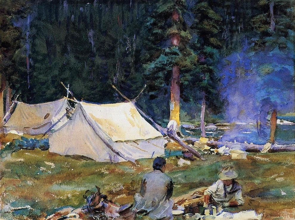 John Singer Sargent Camping at Lake O'Hara, 21"x28" Gallery Wrapped Canvas