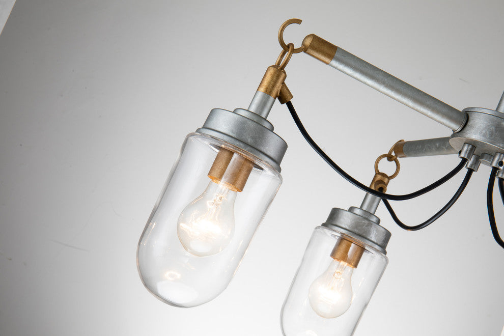 4-Light Gold and Vintage Silver Finish Chandelier