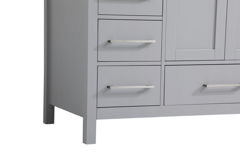 Iris 48" Single Bathroom Vanity, Gray With Backsplash