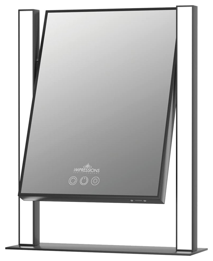 Nouveau XL Tri Tone Led Makeup Mirror and and Iron Frame, Black