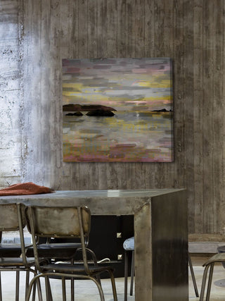 "Pastel Lake" Painting Print on Wrapped Canvas, 48"x48"