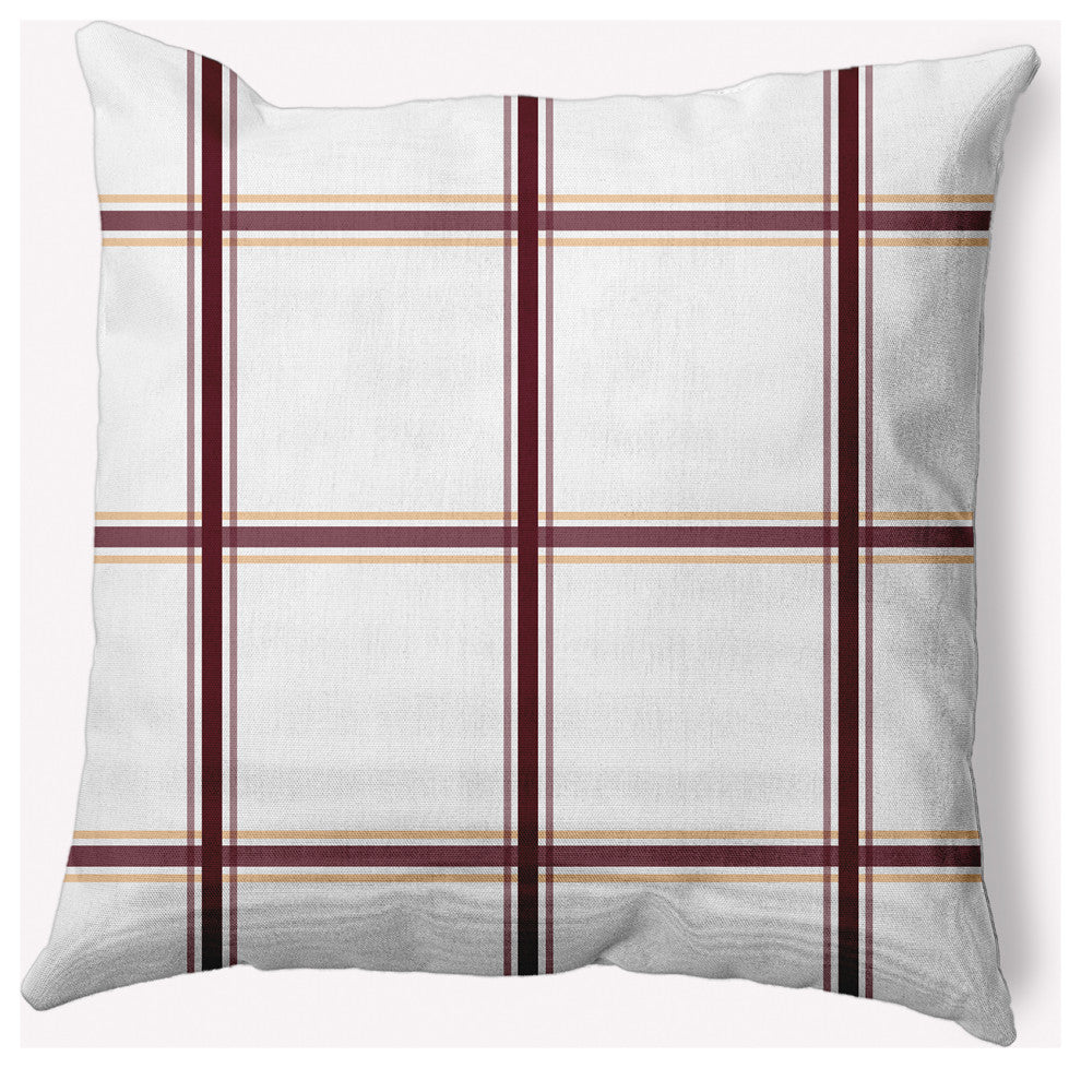 18" x 18" Geometric Indoor/Outdoor Polyester Throw Pillow, Pomegranate