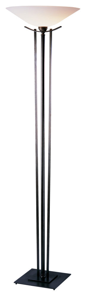 Taper Torchiere, Dark Smoke Finish - Opal Glass