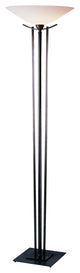 Taper Torchiere, Dark Smoke Finish - Opal Glass