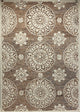 5" x 7" Tan and Cream Medallion Motif Area Rug