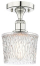 Niagra-1 Light 7" Semi-Flush Mount-Polished Nickel, Clear Glass Shade