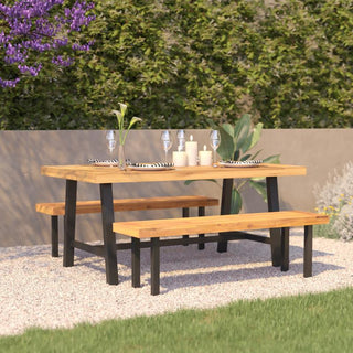 Rafe Commercial Grade Acacia Wood Dining Table - Natural/Black