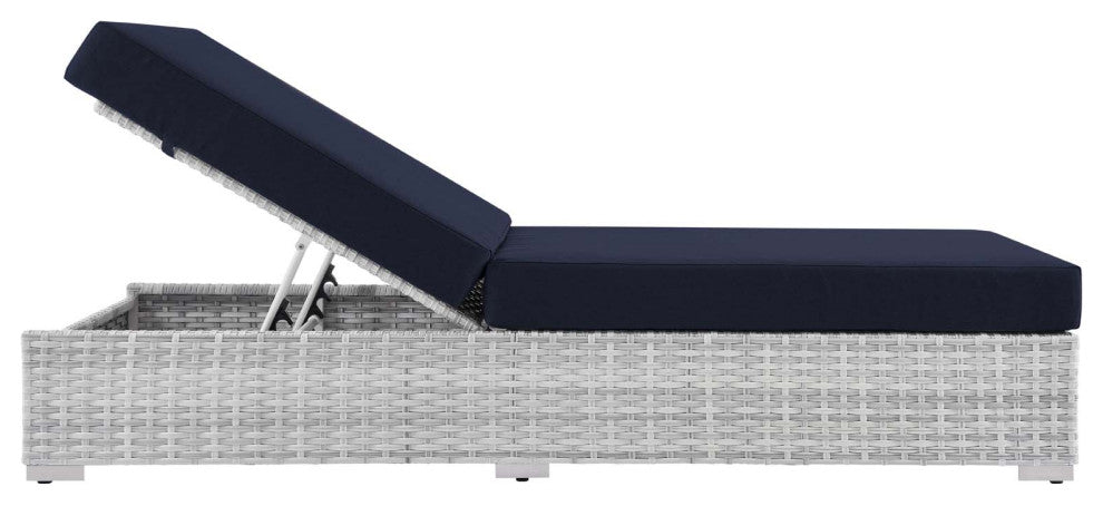 Convene Outdoor Patio Chaise Light Gray Navy