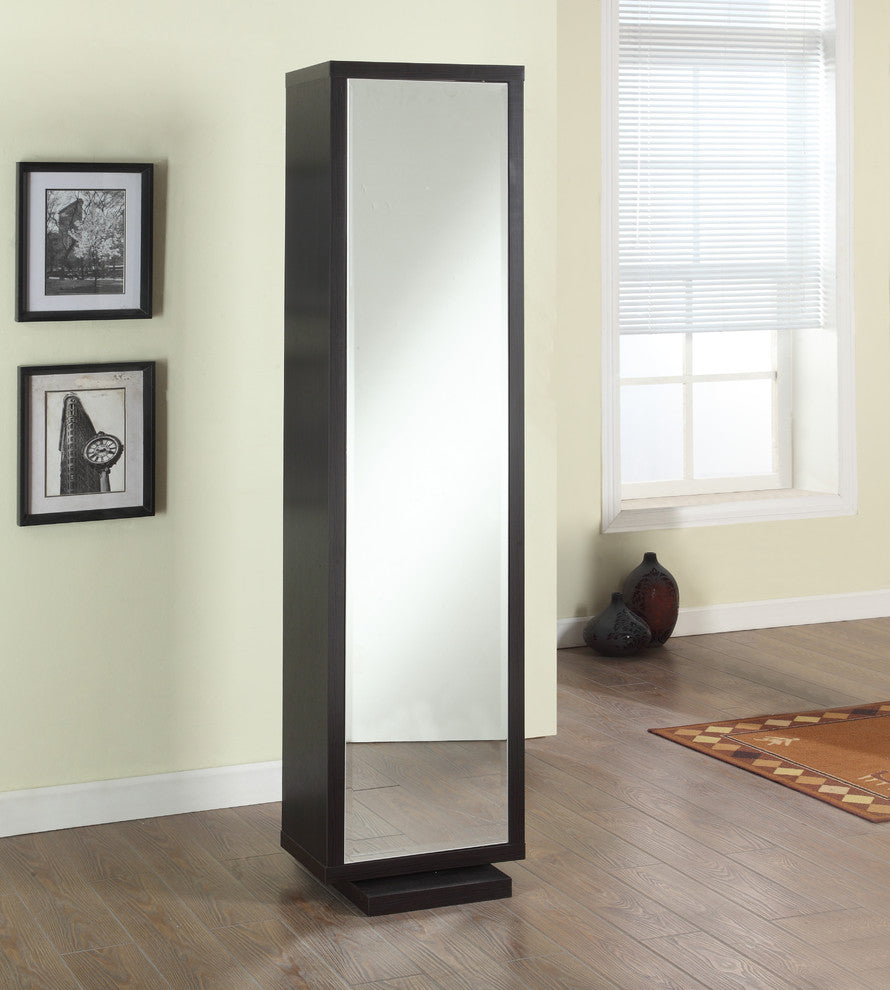 Bella Home Deluxe 71" Full-Length Mirror and Swivel Shelving Unit, Merlot