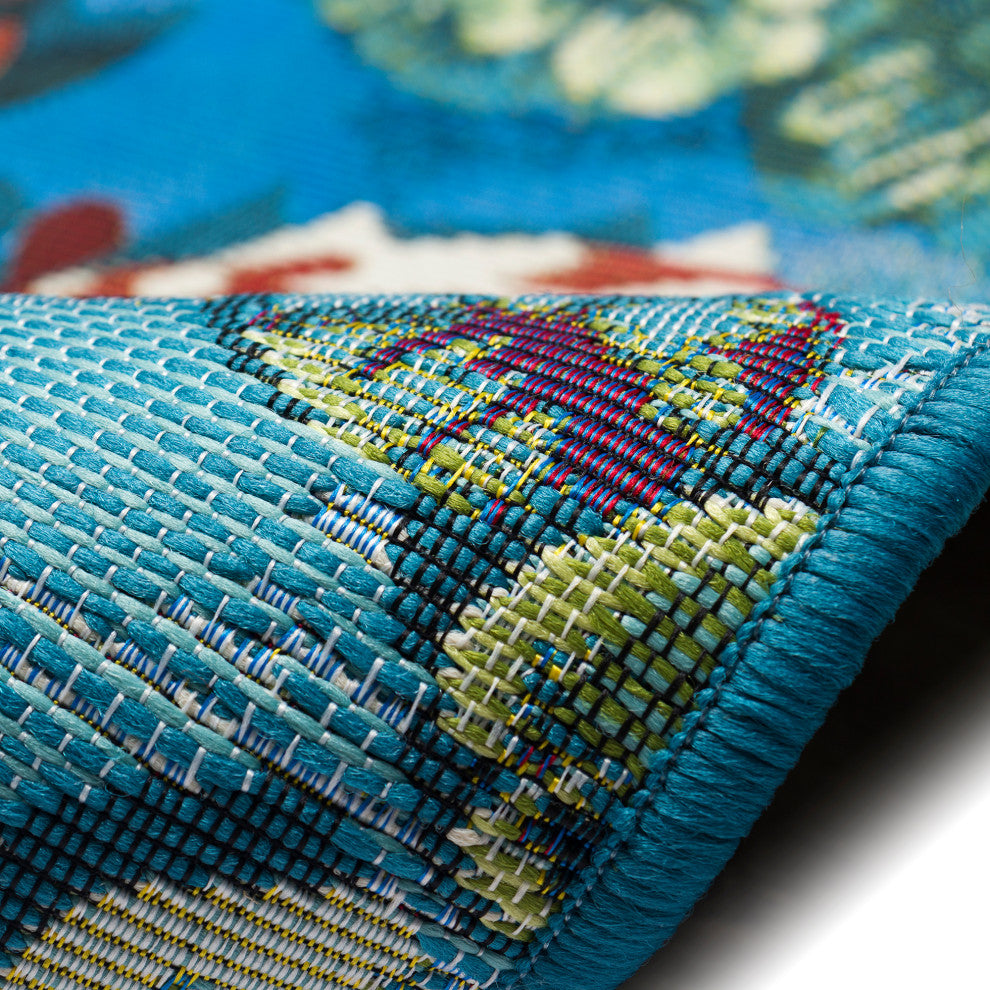Esencia Koi Pond Indoor/Outdoor Mat Aqua 1'11"x4'11"