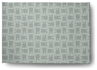 Criss Cross Bunnies Easter Chenille Rug, Breezeway Green, 5'x7'