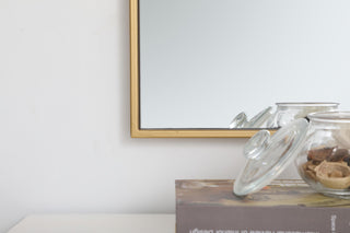 Home Living Metal Frame Rectangle Mirror 18", Brass