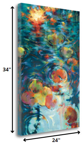 24" Abstract Colorful Pond 3 Giclee Wrap Canvas Wall Art